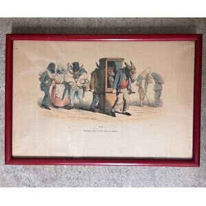 Jean Jacques Grandville (French 19thC)  Metamorphoses Vintage print framed XIII